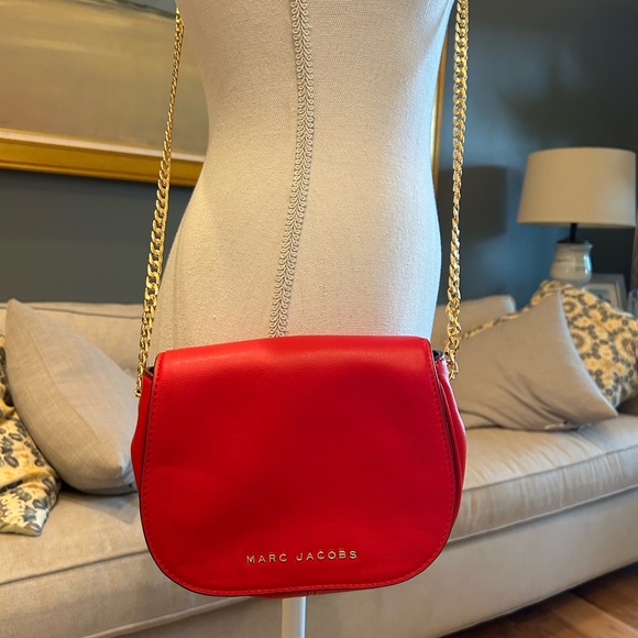 Marc Jacobs Red Leather Gold Chain Bag - Picture 1 of 15
